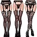 Produktbild Mangotree 3 Stück Damen Strumpfband Strumpfhosen Spitze Strumpfhalter Sexy Netz Strumpfhose Oberschenkel Strapsstrümpfe Dessous (EU32-40, 3 Stück)