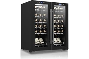 SVAN Vinoteca 36 Botellas Negro SVN3600D2. 60W, Display LED táctil, Pantalla Digital Exterior, 12 Rejillas Metálicas, Clase de Eficiencia Enérgetica G