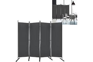 HENGMEI Ścianka działowa, wolnostojąca, balkonowa, ochrona przed wzrokiem, parawan, ścianka działowa, namiot prysznicowy, do użytku wewnątrz i na zewnątrz (225 x 180 cm, ciemnoszara)