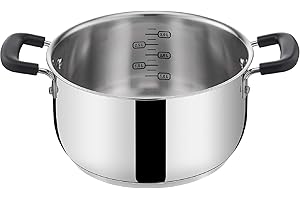 Lagostina Pratica Pentola Alta 2 Maniglie per Induzione, Grigio, 20 cm, Acciaio 18/10