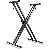 PARTYSAVING Pro Serisi Ayarlanabilir X Stili Piyano Klavyesi Ağır Hizmet Tipi Premium Stand (&Ccedil;ift Destekli X Stil Klavye)
