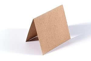 VAESSEN CREATIVE Biglietti Florence per Progetti Creativi Kraft (marrone) - Robusti 200 gsm - Biglietti Piegati - 10 x 9 cm- Papercraft - Ideali come Biglietti d'auguri, Inviti - Scatola di Stoccaggio Inclusa