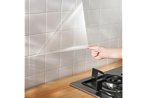 AIDNTBEO Pegatinas de pared a prueba de aceite, adhesivo transparente a prueba de aceite de cocina autoadhesivo resistente al calor para cocina comedor encimera de madera