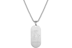 AFSTALR Segno Zodiacale Collana Pendente Piatto militare Argento/Oro/Nero Zodiaco Collana Regalo di Natale Uomo