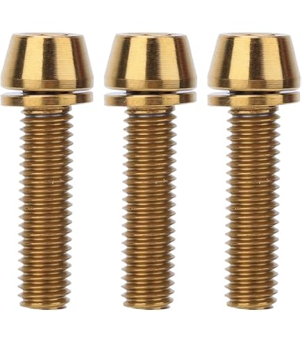 6 Viti Brugola In Titanio Oro M5x18 Mm Per Bici – Mountain Bike E Strada Con Rondelle - Foto 5