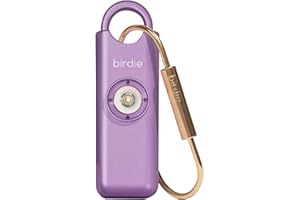 She's Birdie Der originale persönliche Sicherheitsalarm für Frauen von Frauen – 130 dB Sirene, Stroboskoplicht und Schlüsselanhänger in 8 Pop-Farben (Metallic-Lila)