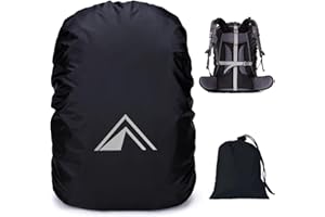 PINEPAN Housse de pluie pour sac à dos, cartable, imperméable, avec réflecteur pyramidal et sangle à boucle croisée antidérapante pour le cyclisme, la randonnée, le camping, 15 à 100 l