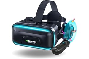 VR SHYIEON VR Brille für Handy,VR Headset Virtual Reality Brille 3D mit Bluetooth Fernbedienung Erleben Spiele für Android/iOS 4,7-7,2 Zoll Handys Kinder Erwachsene Geschenk 2023 New