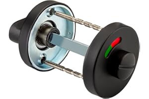 Achkey Schwarzes WC-Rosette mit Belegtanzeige Edelstahl-Rosetten-Set Türbeschlag WC, WC-Türbeschlag Edelstahl, Badezimmer