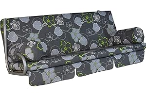 ‎ANGERER FREIZEITMÖBEL GMBH Angerer Freizeitmöbel GmbH Hollywoodschaukel Auflage Trend - passend für viele 3-Sitzer Hollywoodschaukeln - Schaukelauflage Made in Germany (Grau-Grün geblümt)
