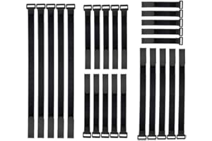 BLUVAST 25Pcs Ataduras de Cable, Cable Correas Set, Reutilizables Cable Ties, Gancho Bucle Correas, Cable Organizador, Negro