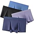 Zingther Traceless Breathable Ice Silk Cool Underwear Trunks Pack of 4 for Men and Big Boys