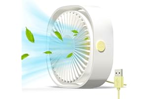 Simpeak USB Fan, Mini USB Table Fan, Small Fan Quiet, 3 Speed 360 Degree Rotation, Desk Fan for Office, Camping, Picnic, Trips - White