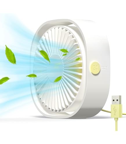 Mini Ventilateur De Bureau USB.Ventilateur Silencieux Portable.3 Vitesses Réglable Petit