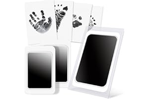 KAWAAN Kit di Stampa per Zampa di Gatto e Cane, Set di Impronte di Zampe per Cani e Gatti, con 4 Tamponi per Timbri e 8 Carte di Stampa, Non Tossici Sicuri, Set Impronte Bimbi, Impronta Mani e Piedi