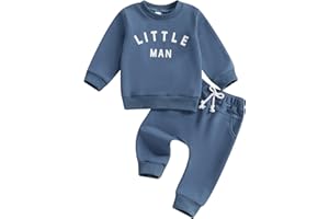 Geagodelia Toddlers Baby Boy Letter Print Shirt Long Sleeve Outfit Clothes Pullover Top Jumper Sweatshirt Pocket Pants Set