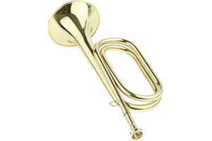 B Baosity Trompete B, Flach Signalhorn Messing Kavallerie Horn mit Mundstück, Kinder Spielzeug Geschenk