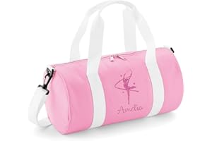 beyondsome Personalised Girls Rhythmic Ribbon Gymnastics Glitter Barrel Bag