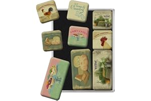 Nostalgic-Art, Retro-Style Fridge Magnets, Home & Country – Gift idea for nostalgia fans, Magnet set for notice board, vintage design, 9 pieces