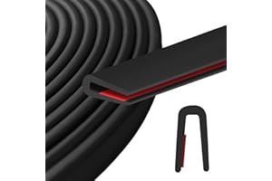 JOYECHO Protection Bord de Tole 1.6mm x 3 Mètres, Adhésif Joint Caoutchouc en U, Protection Noir Joint en Caoutchouc pour Portes de Voiture Trappes Coins de Table Fenêtres Tôle