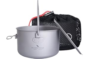 Boundless Voyage Camping Titanium olla colgante con mango plegable Picnic senderismo gran capacidad hervidor de cocina 1.3L 1.95L 2.9L