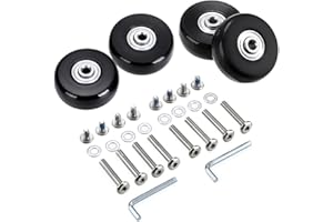 IGNPION 4pcs roulettes de Valise Roues de Rechange réparation de roulements pour Valise de Bagage 45 * 18mm,Noir
