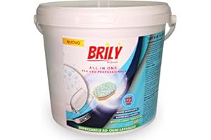 BRILY von Naramaki NEUE Reinigungsmitteltabletten für die Spülmaschine 125 TABS ALL IN ONE – Klarspüler und Entfetter – 125 Zitronenkapseln – Entkalkungswirkung