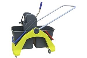 Euroservice Carrello Lux Lavapavimenti Professionale (con Doppia Vasca da 25 Litri e strizzatore)