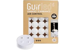 GuirLED - Guirlande lumineuse boules coton LED USB - Télécommande sans fil - Veilleuse bébé 2h - Adaptateur secteur double USB 2A inclus - 4 intensités - 16 boules 1.6m - Flocon