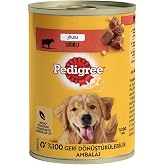 Pedigree K&ouml;pekler Adult Sığır ve Ciğer Karışımı(j&ouml;leli) Konserve Yaş Mama 400 G