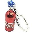 NOS Nitrous Oxide Red Gas Cylinder Metal Keyring Keychain