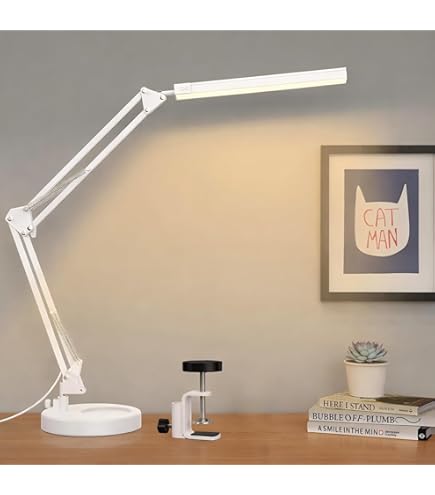 LAOPAO LED-Bureaulamp met 10 W Draadloze Oplader en USB-oplaadpoort, Dimbare Tafellamp met Nachtlampje, Opvouwbare Bureaulamp voor Kantoor Slaapkamer