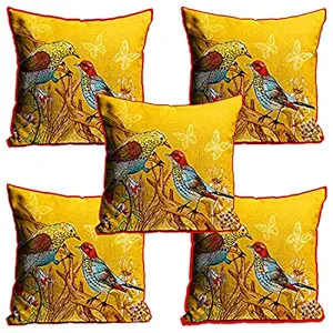 DREAMVIO Polyester 200TC Cushion Covers, 12 x 12 inch, Multicolour, Set of 5