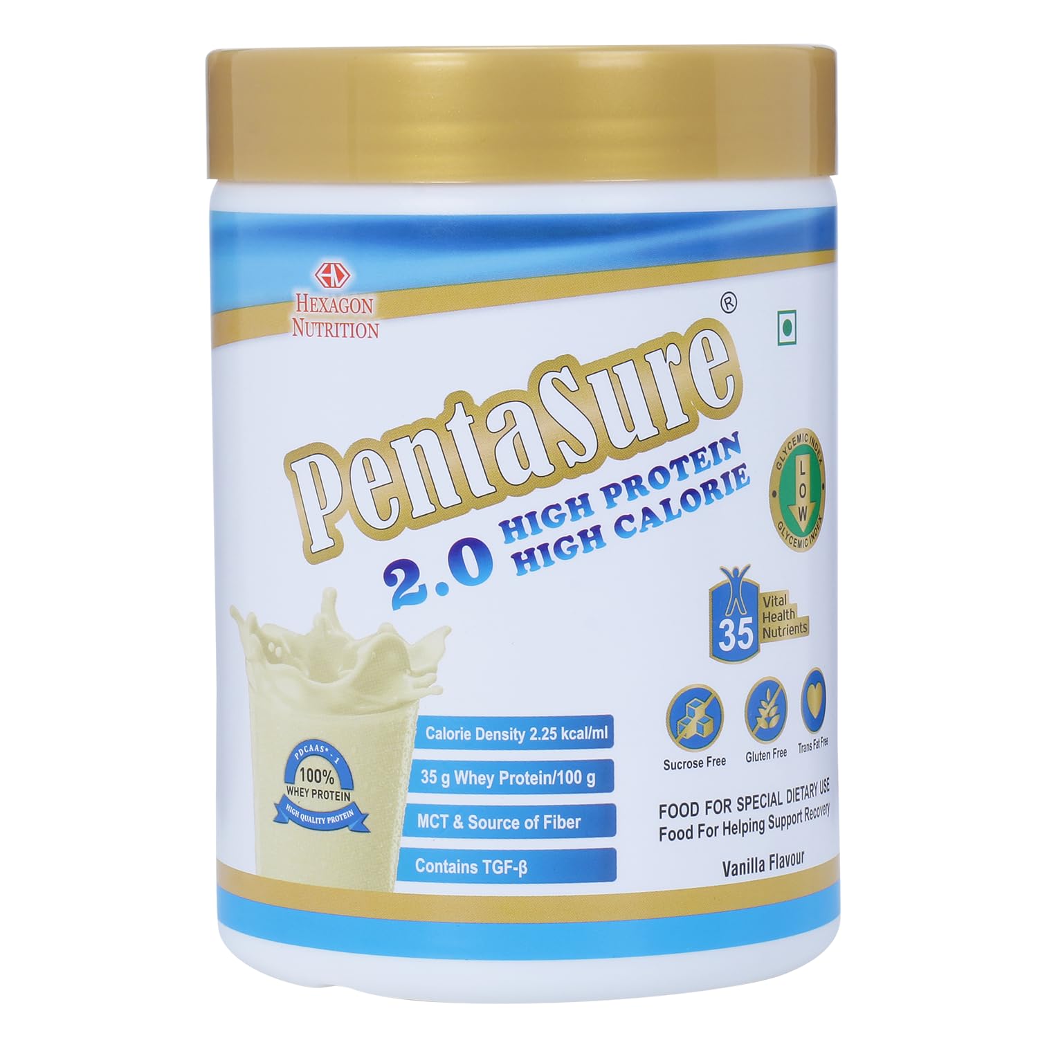 PENTASURE 2.0 High Protein High Calorie [Lean Weight Gainer Supplement] - Vanilla flavour -Pack of 1Kg powder