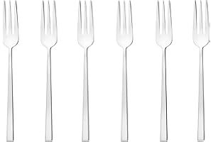 Sambonet Rock 52562A55 Set di Forchette da Dessert, Forchette Dolce Monoblocco in Acciaio Inox 18/10, Lavabile in Lavastoviglie, 6 Pezzi
