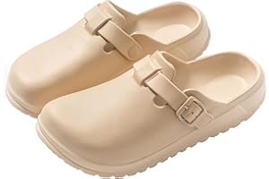 LHXYUO Arch Support Nurse Clogs for Women Men, Adjustable Buckle Non Slip Work Shoes Chef Garden Sandals, Slip-On Slide Slippers