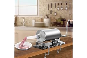 COSTWAY 4 kg Insaccatrice per Salsiccia, Macchina per la Produzione di Salsicce, Insaccatrice Manuale per Uso Domestico, Salsicce Siringa con 4 Tubi di Riempimento