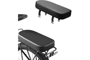 LEXICANMHS Coussin de siège arrière de vélo, Selle arrière de vélo en PU Noir, siège de vélo Confortable, siège arrière de vélo de Montagne, 31 x 15 x 4 cm