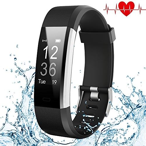 Fitness Tracker, Kybeco Elegant Waterproof Heart Rate Monitor Activity Tracker Bluetooth Wearable Wristband Wireless Step Counter Smart Bracelet Watch for Android and IOS Smartphones (Black)