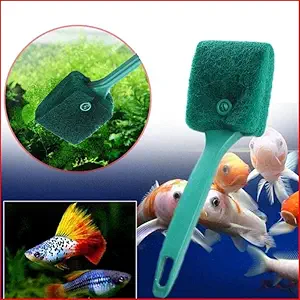 PetzLifeworld Xinyou Green Double Side Scratch Free Aquarium Fish Tank Sponge Algae Cleaner 10 Inch Length