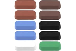 Rustark 10Pcs Buffing Polishing Compound Kit Includes 2 Black Emery, 2 Brown Tripoli, 2 Red Rouge, 2 All Purpose Blue, 1 White Diamond, and 1 Green Stainless Compounds