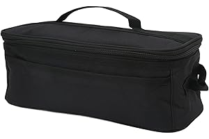 BORDSTRACT Borsa da campeggio per pentole, borsa per il trasporto di utensili da cucina e da mangiare di grande capacità con maniglia, per campeggio, zaino in spalla, picnic(Nero)