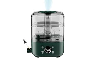 Vankarr 5L Umidificatore Ambiente,Umidificatore Ambiente bambini，Silenzioso,Ugello 360°,Timer,Diffusore Oli Essenziali,Top-Fill,Umidificatore per Casa e Piante, verde