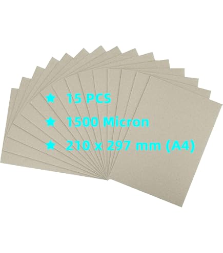 Cartoncino Grigio A5 DJP - Spessore 2 Mm (2000 Micron) - 10 Fogli 14,8x21 Cm Per Incorniciare E Modellismo