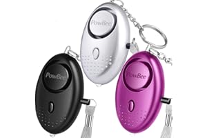 POWBEE Personal Alarms For Women - 3 Pack Reusable Police Approved 150DB LOUD Security Alarms Keychain with LED Light, Small Personal Safety Alarm for Women Girls Kids and Elderly