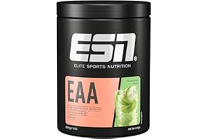 ‎ESN ESN EAA, Green Apple, 500 g, feines Amino-Pulver mit 8 essentiellen Aminosäuren, ideale Löslichkeit, vegan, geprüfte Qualität - made in Germany