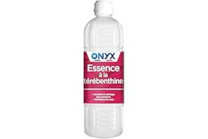 Onyx - Essence à la Térébenthine - Diluant Peinture et Vernis à l’Huile, Accélère le Séchage des Peintures, Entretient les Sols et Bois - Fabrication Française - 1L