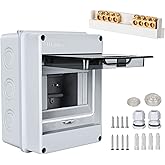 Recessed Fuse Box, Distribution Box, Sub-Distribution, IP65, with 1 Row, 5 Modules, Brass Clamps, Small Distributor, for Wet