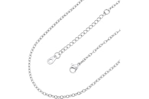 FaithHeart Rolokette Damen Kette Herren 1,4mm/2,5mm breit Halskette Ohne Anhänger Gliederkette in Silber/Gold/Rosegold/Schwarz Edelstahlkette 35cm bis 75cm auswählbar Schmuck für Geburtstag