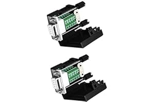 QIQIAZI DB9 Sin Soldadura Adaptador 9 Pin Serial R-S-232 a 9 Pins Hembra Terminal Serial Placa de Breakout Conector Módulo (con Tuerca)